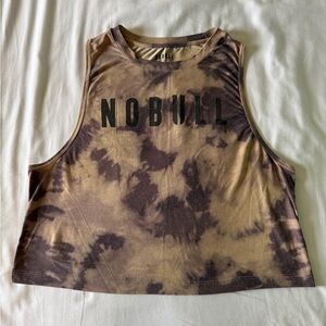 NOBULL Women's Tie-Dye Crop Tank Top in Brown